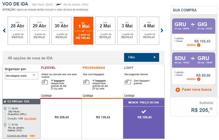 ÚLTIMA CHAMADA Promoção relâmpago GOL voos a partir de R 206 ida e