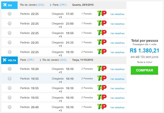 passagens aéreas promocionais paris