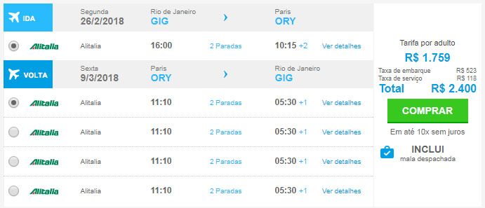 passagens aéreas em promoção paris