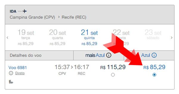 passagens azul em promoção