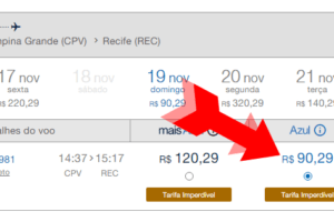 passagens azul oferta