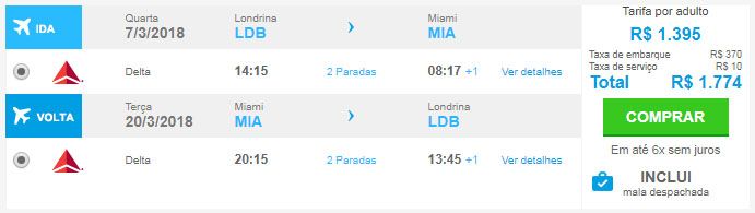 passagens aéreas promocionais miami 2018