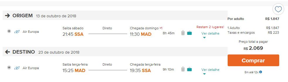 passagens em promoção europa