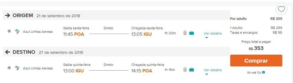 passagens aéreas promoção foz do iguaçu