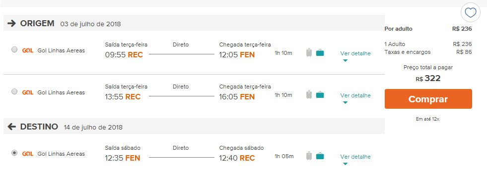 passagens aéreas promocionais fernando de noronha