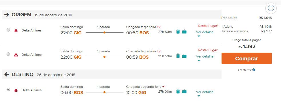 passagens em promoção eua hoje