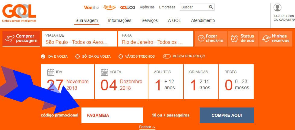 promoção gol dia das crianças código