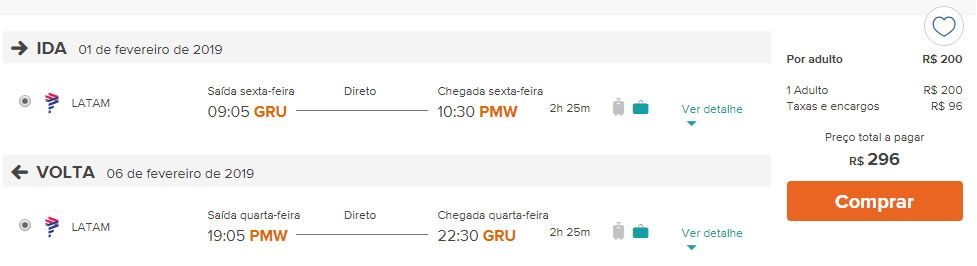 palmas ofertas passagens aéreas
