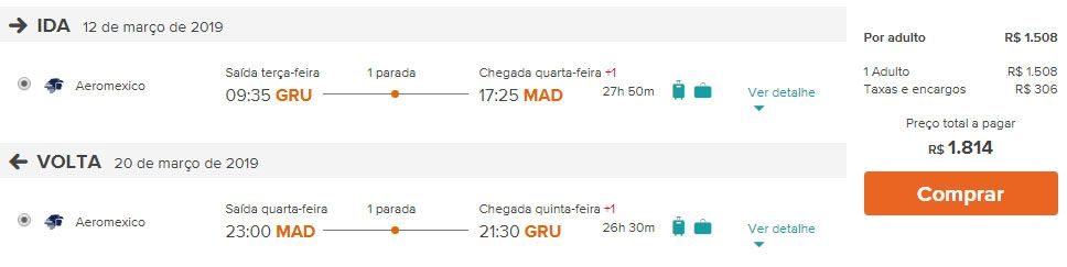 passagens promoção espanha