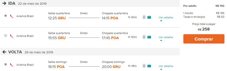 oferta passagem porto alegre