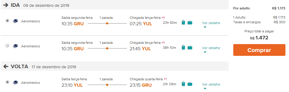 canadá passagens na promoção