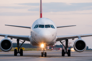 Avião com a luz acesa
