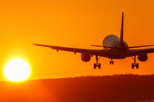 avião indo sol