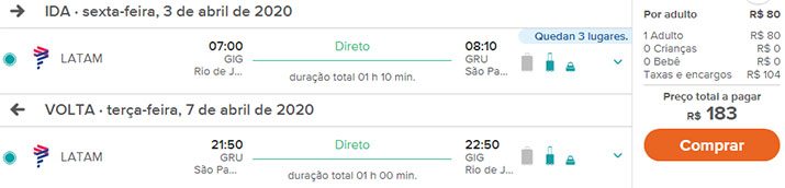 São Paulo passagens promoção