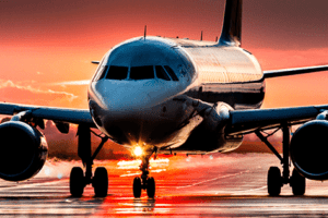 Avião preparado para decolar