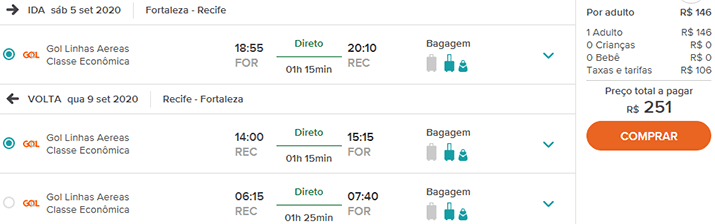 Passagens promoção Gol Nordeste