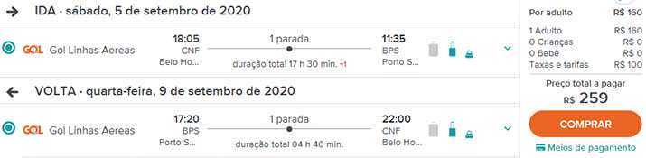 Porto Seguro passagens Gol promoção