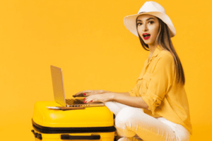 viajante procurando viagens onlinee