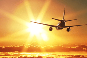 Avião Sol horizonte