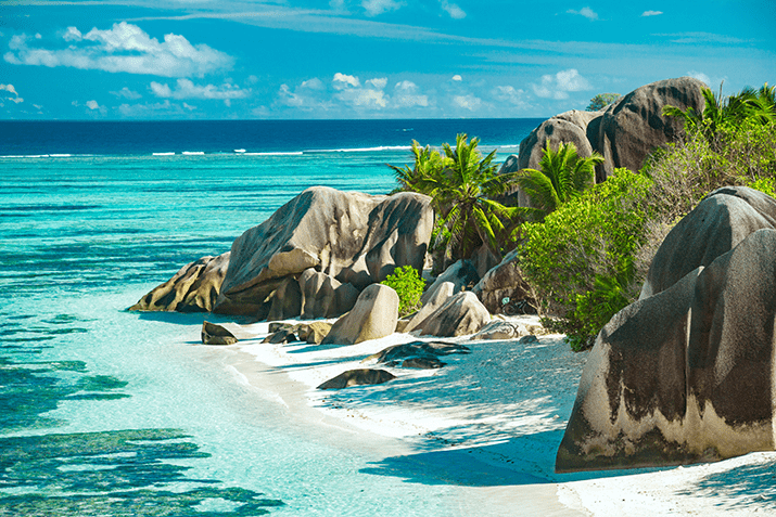 Praia em Seychelles