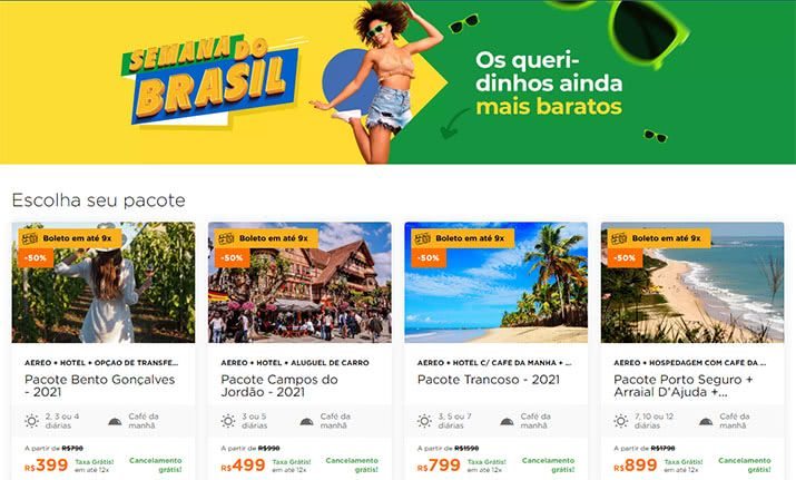 Promoção Semana do Brasil pacotes