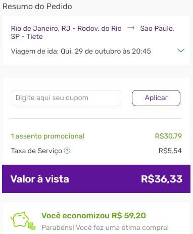 Passagens rodoviárias promoção