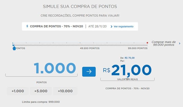 compra de pontos
