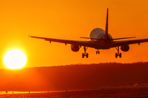 Decolagem nascer do sol