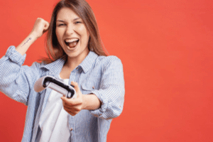 promocao com menina gamer