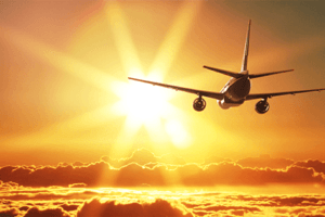 Avião e o sol