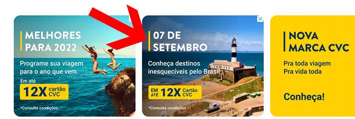 CVC faz promoção para o feriado de 7 de setembro: pacotes de