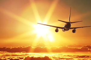 Avião e o sol