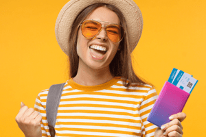 Viajante feliz passagens aéreas