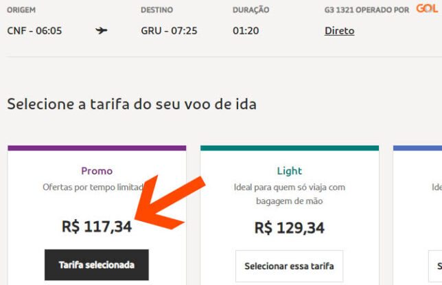 GOL passagens promoção