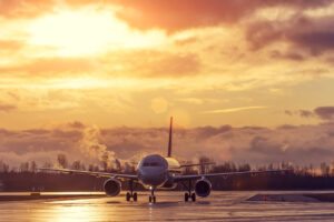 Avião pista molhada