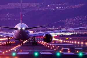 Avião luzes pista