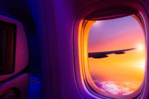 Janela do avião cores