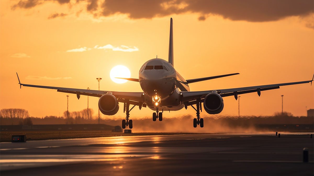 Avião aterrissando