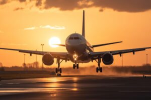 Avião levantando voo