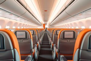Avião por dentro laranja