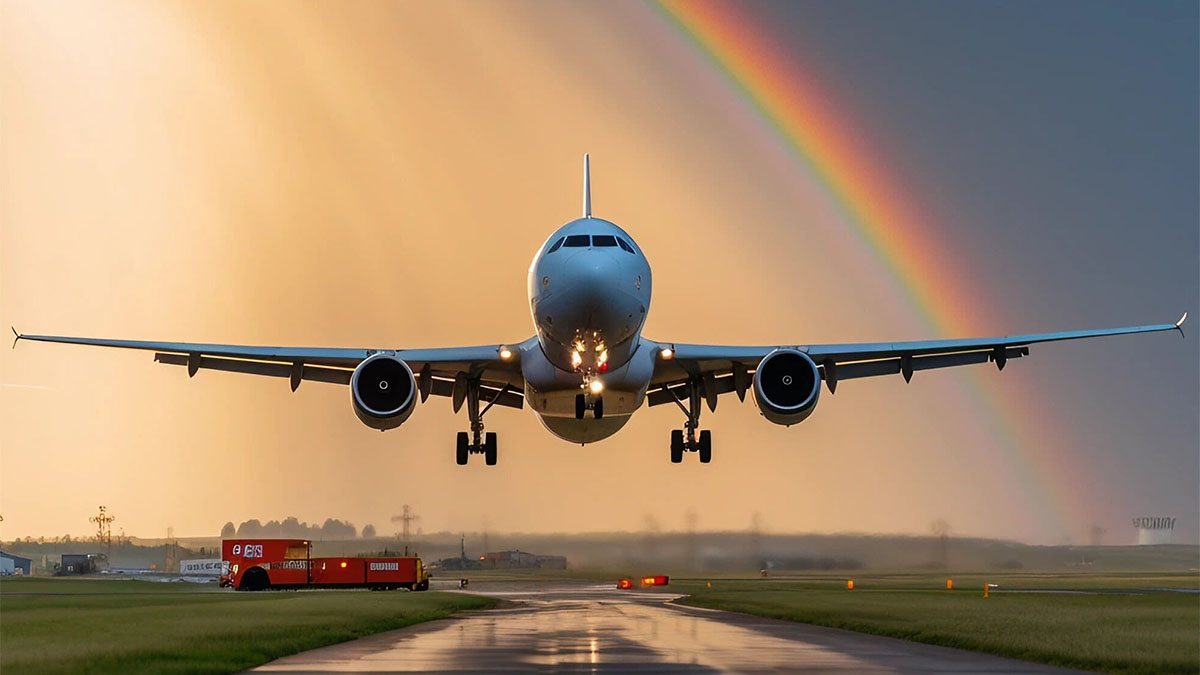 Arco-íris e o avião