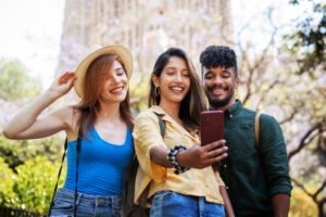 viajantes no exterior