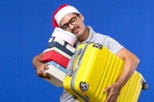 passageiro com mala presente