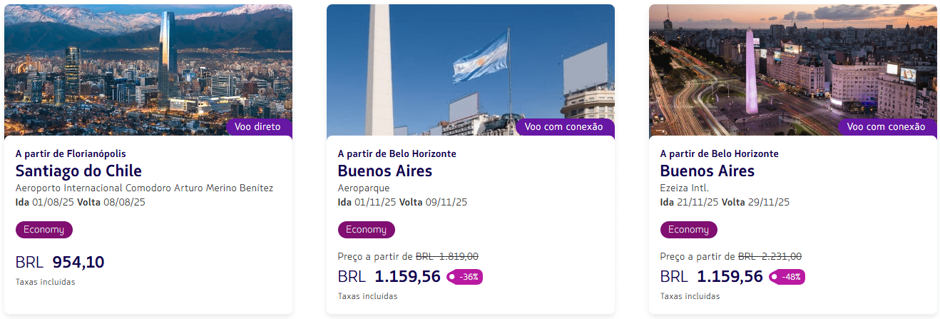 Passagens internacionais LATAM em promoção