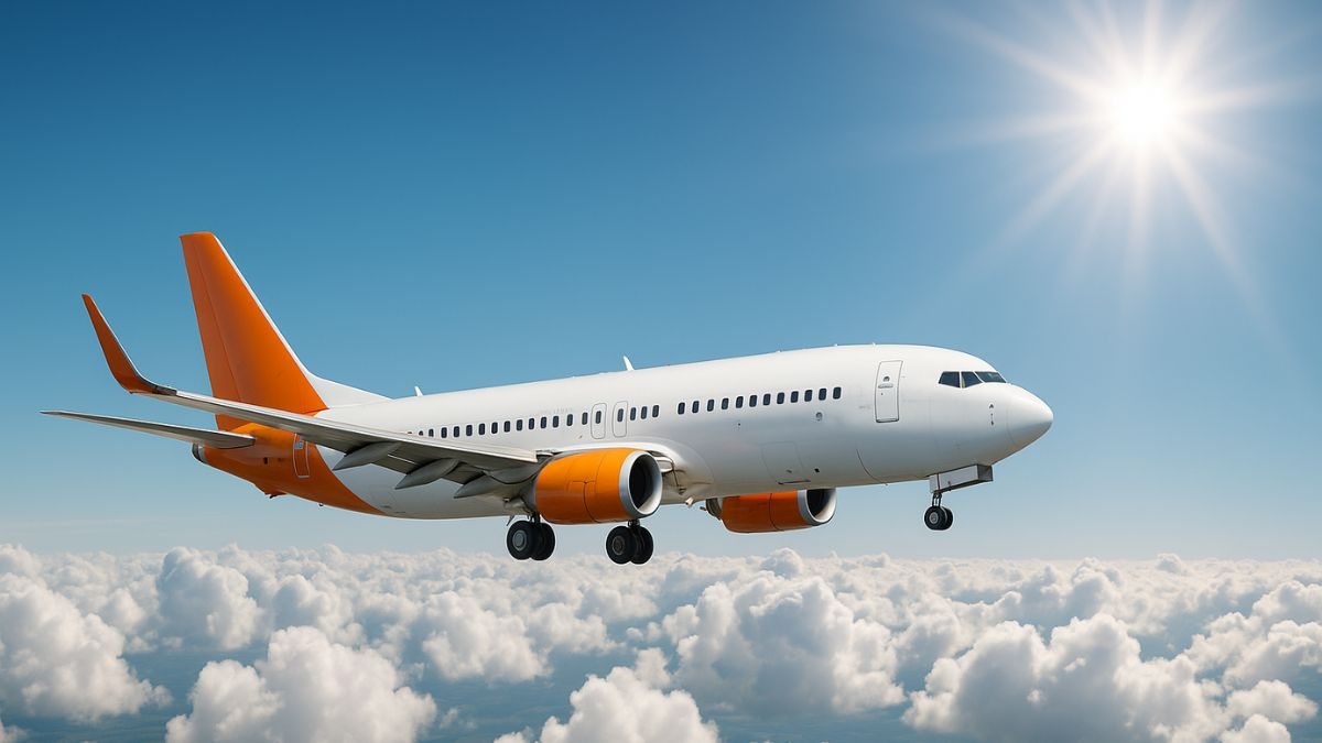 Avião voando acima das nuvens