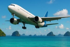 Avião voando na Tailândia