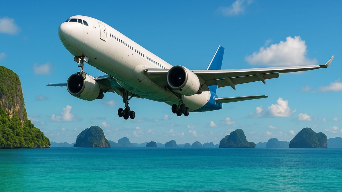Avião voando na Tailândia