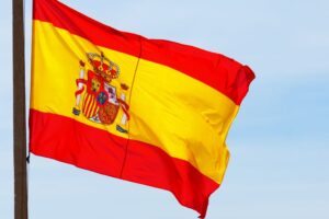 Bandeira da Espanha tremulando