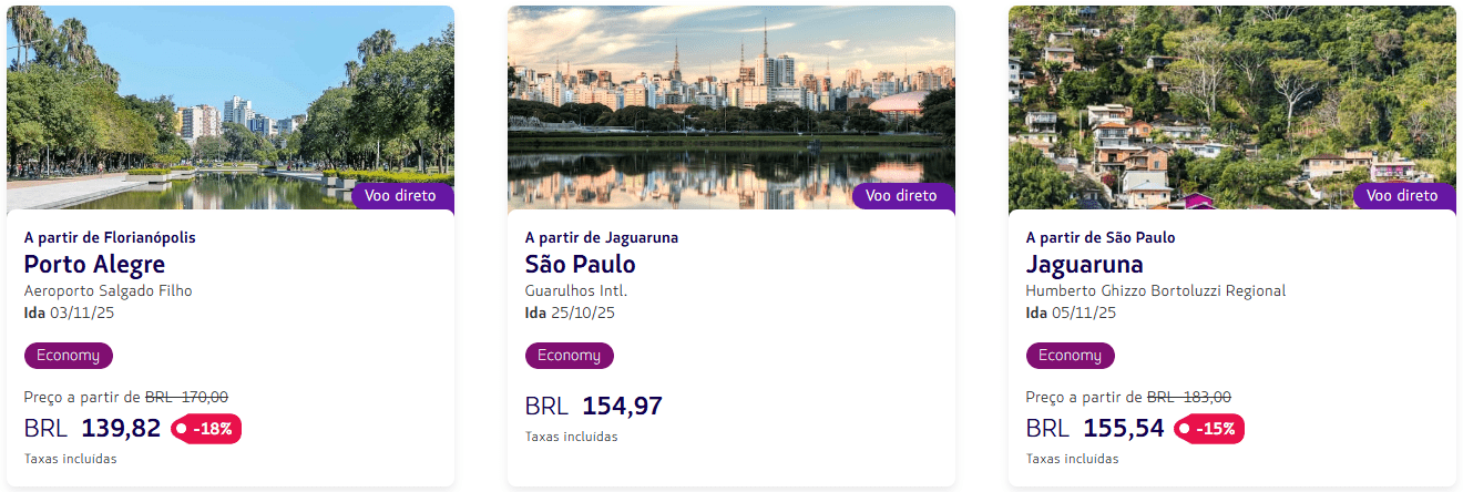 Ofertas da promoção LATAM