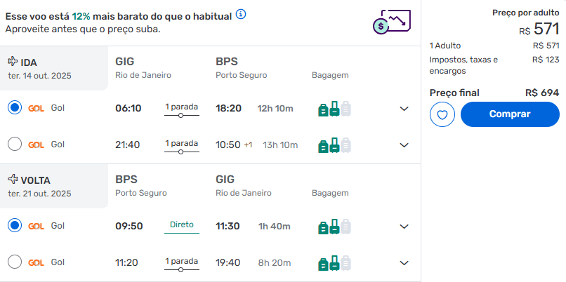 Ofertas de voos baratos para a Bahia